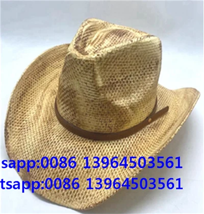 Kapelusz kowbojski damski vintage western pleciony pasek ozdoba