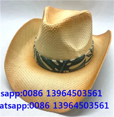 Męski kapelusz przeciwsłoneczny Western Ribbon Cowboy Straw Fisher Man