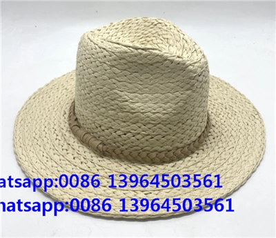 Naturalny ręcznie tleczony papier biały warkocz fedora czapka