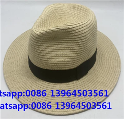 Swobodny, skąpy papierowy kapelusz słomkowy Fedora Cylinder