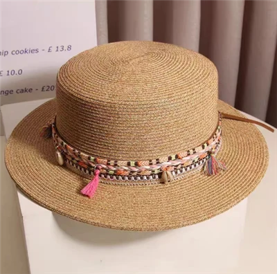 Boho Chic Brązowy Papierowy Słomkowy Kapelusz Damski