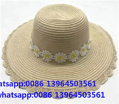Kapelusz damski Daisy Ribbon Wide Brim Woven Paper Słomkowy