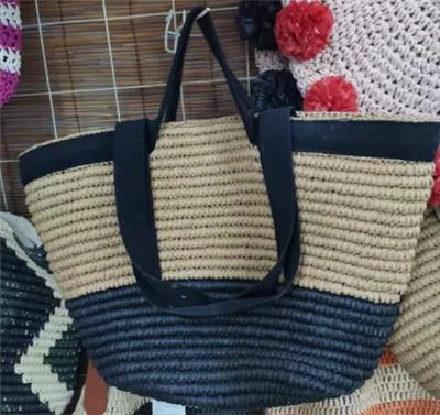 Czarna bawełniana taśma Big Women Beach Bag